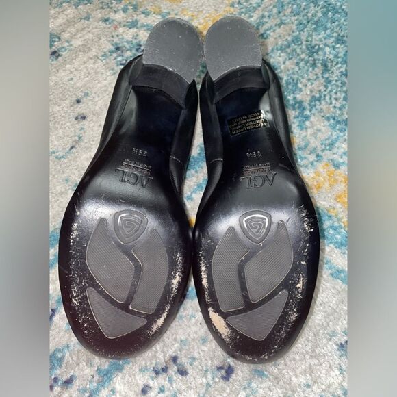 AGL Attilio Giusti Leombruni Black Toe Cap Pumps Heels 39.5 (RUN SMALL) - Picture 5 of 7